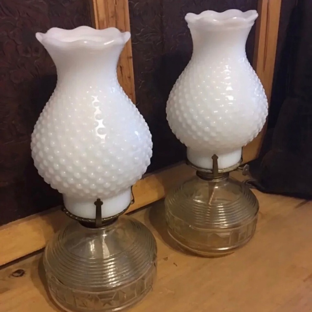 Vintage 60s milk glass kaadan lamp set - Picture 1 of 5